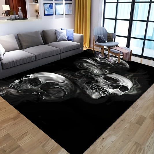 This Halloween Skeletons Smoke Non-Slip Resistant Rug offers versatile home décor for indoor and outdoor spaces, with a non-slip, high-grade polyester backing, making it strong and durable. Get the perfect Halloween look with this unique and festive design.