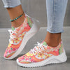Women's Vibrant Floral Slip-On Sneakers: Lightweight, Non-Slip, and Stylish Knit Shoes for Comfortable Outdoor Adventures