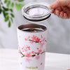 Cherry Blossom Pattern Tumbler - Anti-Slip 304 Stainless Steel Insulated Cup with Straw for Milk Tea, Coffee, and Water