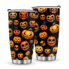 Spooky Delights: Halloween Skull Pumpkin Coffee Tumbler - Cold Insulated Coffee Cups for All-Season Sipping - 20oz Stainless Steel Travel Mug with Lid - Ideal Gifts for Skull Lovers and Friends