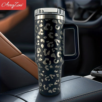 40oz Cow Series Print Stainless Steel Insulated Water Bottle - Tumbler With Handle, Straw & Lid - Perfect Birthday Gift & Home Kitchen Item!