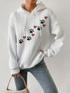 Plus Paw Heart Print Twist Textured Sweatshirt: A Stylish and Comfortable Casual Hoodie for Plus Size Women