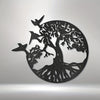 Metal Art: Tree of Life with Three Birds - Beautiful Indoor Wall Decor for Bedroom, Living Room & Kitchen - Perfect New Home Decor Gift