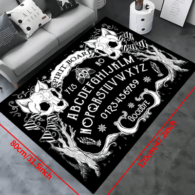 Wicked Game Divination Halloween Rug: Non-Slip Resistant, Machine Washable, and Waterproof Carpet for Indoor and Outdoor Home Décor