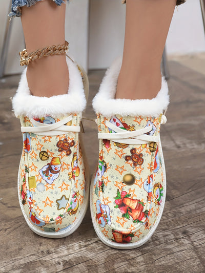 Magical Holiday Festivities: Women's Christmas Winter Shoes with Whimsical Designs and Plush Warmth