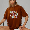 Smiling Flower Power: Women's Summer Graphic Tee with a Cartoony Twist