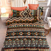 Boho Chic Striped Geometric Bedding Set - Ethnic Traditional Brown 1 Duvet Cover with 2 Pillowcases (No Core)