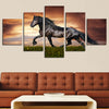 Horse Power in Motion: 5pcs Unframed HD Galloping Horse Printed Canvas Paintings for Stunning Wall-mounted Art Decor