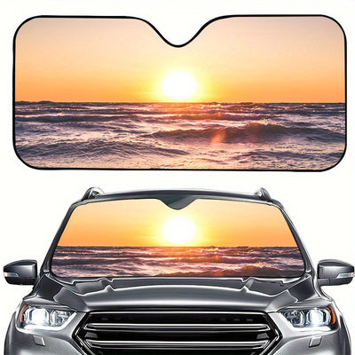 Seaside Sunset Scenery Car Windshield Sunshade: Protect your Car with Style!