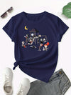 Spooktacular Clubhouse: Halloween Horror Print T-Shirt - Perfect for Spring & Summer!