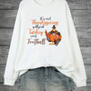 Comfortable and Quirky: Plus Size Thanksgiving Casual Sweatshirt with Chicken Slogan Print