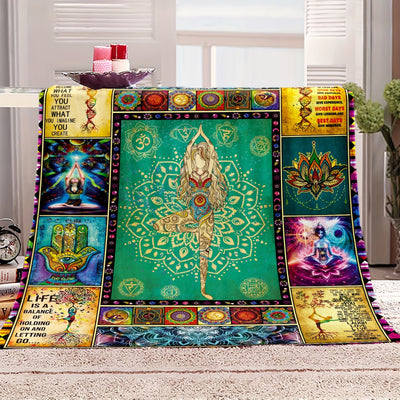 Life Tree Mandala Print Blanket: Embrace Boho Style with this Soft and Warm Flannel Throw Blanket for Ultimate Comfort at Home, Office, Camping, and Travel. Perfect Multi-Purpose Gift for All Seasons!