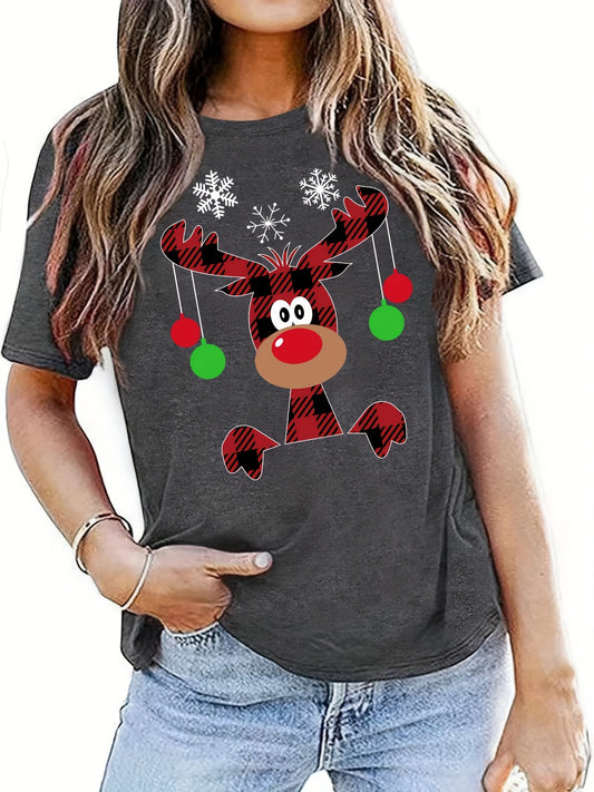 This Snowflake & Plaid Elk Pattern T-Shirt is perfect for the upcoming spring and summer seasons. This top is made with high-quality material for a comfortable fit and finished off with a minimalist design. With its unique pattern, you’ll be sure to stand out from the crowd.