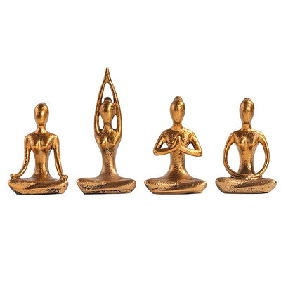 Whimsical Yoga Figurines: Modern Coffee Table Decor Resin Ornaments for Creative Bedroom Accessories and Household Decoration