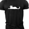 Whimsical and Stylish: Cartoon Cat Graphic Print T-Shirt for Men - Trendy Summer Fashion Essential for Casual Comfort