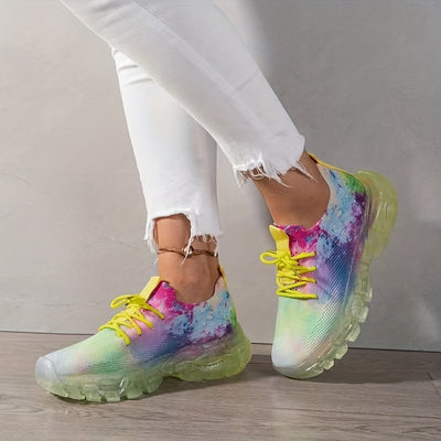 Women's Vibrant Chunky Sneakers: Stylish, Breathable, and Comfortable Outdoor Sport Shoes