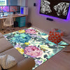 Floral Flannel Floor Mat: Soft, Anti-Fatigue Area Rug for High-Traffic Areas - Perfect for Living Room, Bedroom, Kitchen, and Office