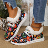 Festive and Fashionable: Women's Christmas Pattern Sneakers - Perfect for Casual Style and Outdoor Comfort