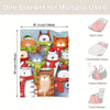 Warm and Cozy: Cat Wearing Hat Scarf Christmas Atmosphere Blanket - The Perfect Blanket for Home, Office, and Travel