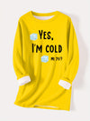 Fashionable and Cozy: Letter Ice Print Pullover Sweatshirt for Women's Fall/Winter Wardrobe