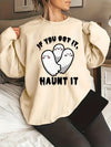 Cute Ghost Print Sweatshirt: Spooktacular Style for Plus-Size Halloween Enthusiasts