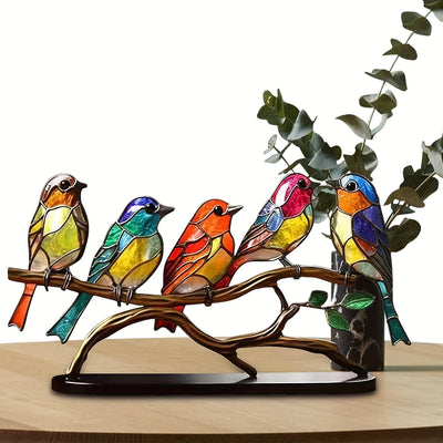 Enchanting Five Birds Sculpture Metal Art: A Whimsical Addition to Your Christmas Decor and Garden Art