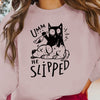 Cute Cat and Puppy Slogan Print Plus Size Casual Sweatshirt: A Comfy, Stylish Addition to Your Fall/Winter Wardrobe