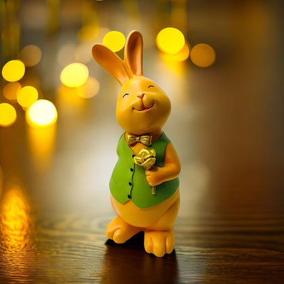 Adorable Resin Rabbit Statue: Perfect Home and Office Decor for Winter, Christmas, and New Year