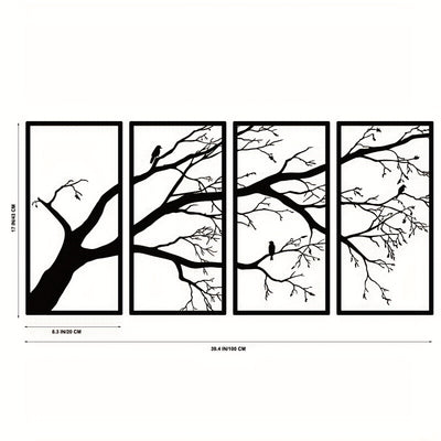 Tree of Life Metal Wall Art Set: Elegant Tree Branch Design for Indoor and Outdoor Decor, Perfect Housewarming Gift and Room Decoration