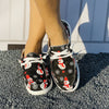 Festive Footwear: Womens' Christmas Snowman Print Shoes - Casual Lace-up, Non-slip Canvas Shoes for Lightweight, Slip-on Style