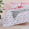 Colorful Dreams: 3-Piece Rainbow Print Duvet Cover Set for Teens - Reversible, Lovely Cartoon Design - Complete Bedding Collection