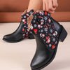Festively Fun Women's Cartoon Pattern Boots: Slip On, Comfortable Block Heel, Trendy Design - Perfect for Christmas!
