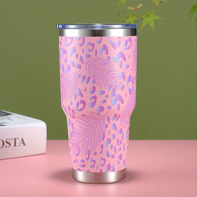 30oz Colors Leopard Stainless Steel Thermal Tumbler, Stanly Car Cups, Portable Drinking Cups, For Car, Home, Office, Summer Drinkware, Travel Accessories, Home Kitchen Items, Birthday Gifts