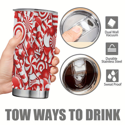 Festive Cheer: 20oz Stainless Steel Tumbler with Funny Christmas Print – Perfect Gift for Loved Ones!