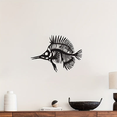 North American Wrought Iron Marine Fish Silhouette Pendant: Exquisite Metal Art for Living Room and Outdoor Décor