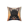 French Bulldog Doing Yoga Love Yoga, Love Cute Animal Bull Dog, Spun Polyester Square Pillow