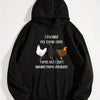 Cute and Cozy: Cartoon Chicken Print Hoodie - A Must-Have for Winter/Fall in Women's Clothing