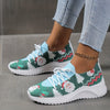 Festive and Funky: Women's Cartoon Santa Claus Print Sneakers - Comfy Christmas Shoes for the Holiday Spirit
