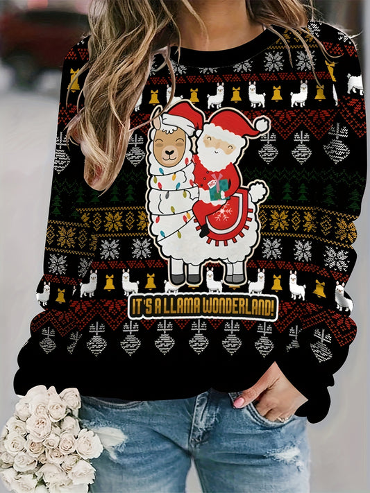 Celebrate the winter season in style and comfort with our Festive Alpaca Santa Printed Pullover. Its cozy material and stylish print make it the perfect essential for any winter celebration. Stay warm and festive with this must-have pullover.