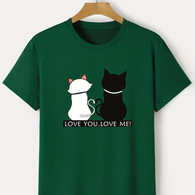 Love You, Love Me Cats: Stylish Men's Summer Tees with a Casual Twist