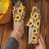 Stylish and Comfortable Women's Leopard Sunflower Print Flat Shoes: Casual Slip-On Shoes with Lightweight Features for Ultimate Comfort - Temu