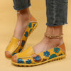 Stylish Women's Casual Yellow Flat Shoes with Flower Patterns: Lightweight and Comfortable Low Top Design