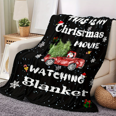 Snowflake Car Print Flannel Blanket: Soft, Warm, and Versatile for All Seasons and Occasions