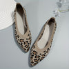 Leopard Chic: Women's Stylish Pointed Toe Slip-On Flats for Effortless Casual Elegance