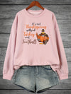 Comfortable and Quirky: Plus Size Thanksgiving Casual Sweatshirt with Chicken Slogan Print