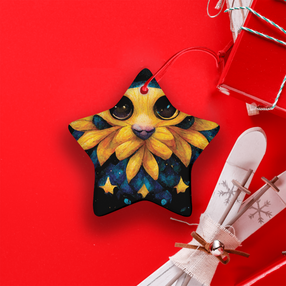 Cat Lover Ornament, Cat Sunflower Ai03