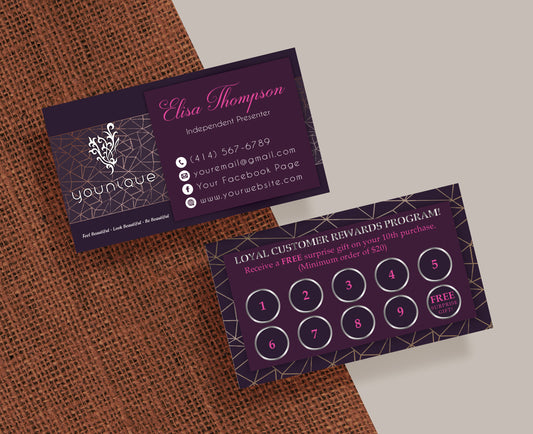 Personalized Younique Loyalty Card, Younique Business Cards YQ11